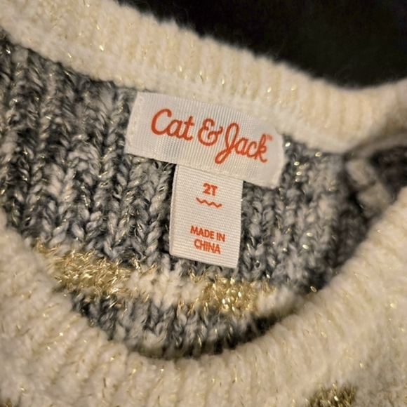 Cat & Jack Girl's Heart Zig‎ Zag Toddler Fall Sweater Dress. Size 2T - Picture 7 of 8